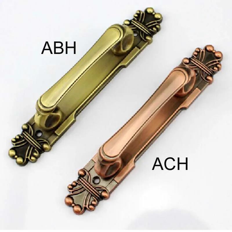 280mm Wooden Door Pulls Antique High Quality Big Gate Door Handles Red