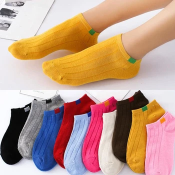 

2018 Fashion New 1 Pair Unisex Women Men Stripe Cotton Socks Short Ankle Low Cut No-show Casual Soft High Quality 10 Colors Hot
