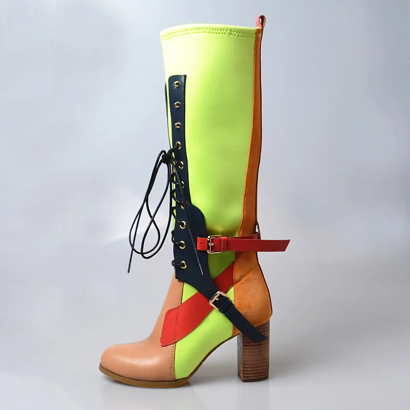 brown Femmes Bottes Talon Confortable coffee Brun In Haute Hiver En In Brown Extensible Genou Leather Véritable Mabaiwan Pompes Plush Chaussures Chaud Tissu coffee Femme Cuir Mode Short Plush fqwOZx5Ig