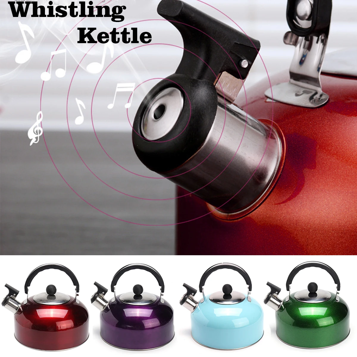 

3L Outdoor Camping Stainless Steel Coffee Whistling Kettle Water Kettles Induction Cooker Whistle Tea Water Pot Home Kitchen