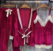 

Fashion Pajamas Three Piece Suit Sleepwear Pajama Women Pajamas Suit