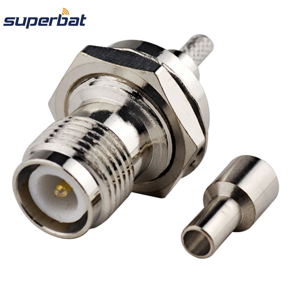 

Superbat 10pcs Reversed Polarity TNC Female Jack Bulkhead Connector for Coaxial cable RG316, RG174,RG178,LMR100 free shipping