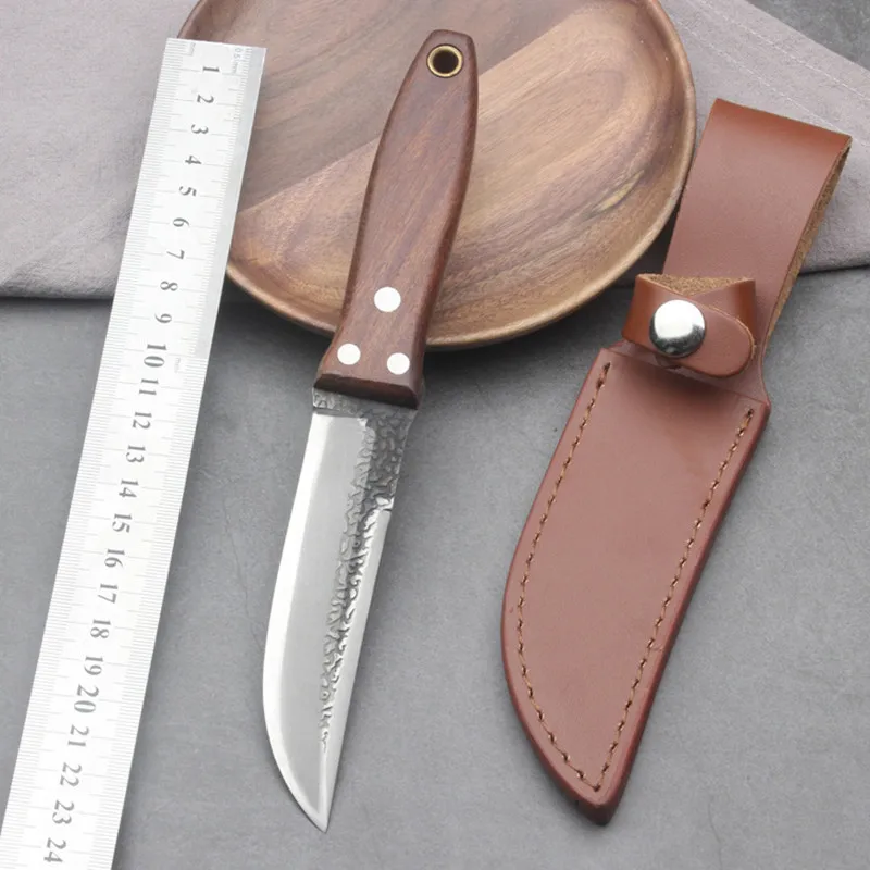 Sharp Fixed blade Hunting Knife Handmade Damascus Steel camping