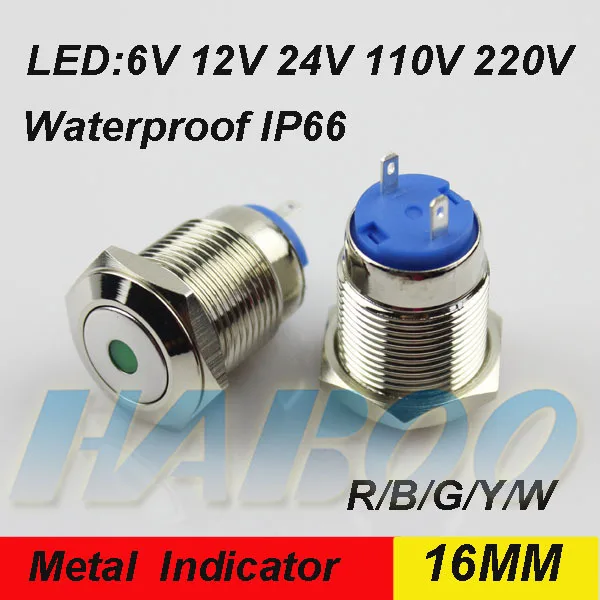 

10pcs/lot dia.16mm water level indicator angel eye metal indicator switch dot head indicator light 6v 12v 24v 110v 220v