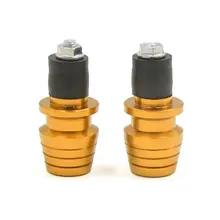 Uxcell 2 шт. алюминий сплав 6 мм нитки диаметр мотоцикл руль управления для мотоциклов конец кепки золотой тон