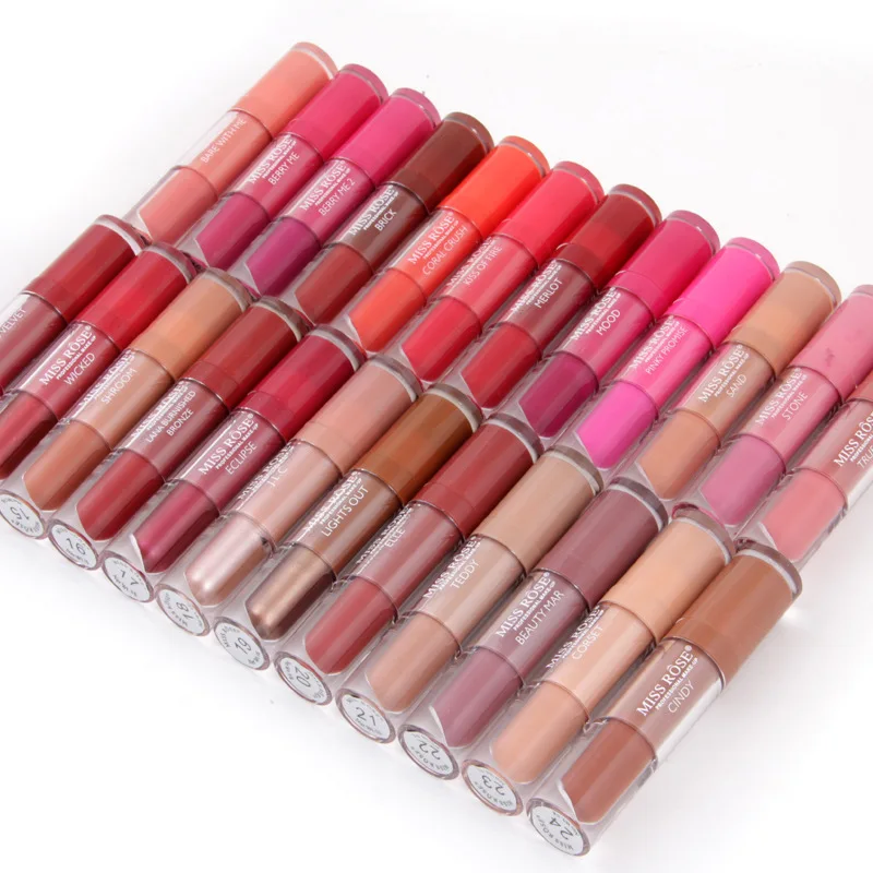 MISS ROSE Lip Gloss colour makeup Transparent tube cup waterproof free