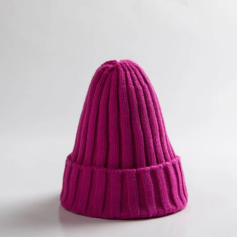 Милая Детская шляпа карамельного цвета; сезон осень-зима; шапки с острым носком для детей; вязаная теплая шапочка для мальчиков и девочек