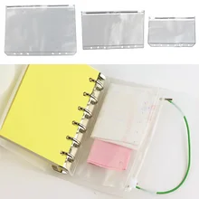 2 шт., универсальная Водонепроницаемая Прозрачная Сумка для документов, прозрачная сумка на молнии, 6 отверстий, сумка для хранения