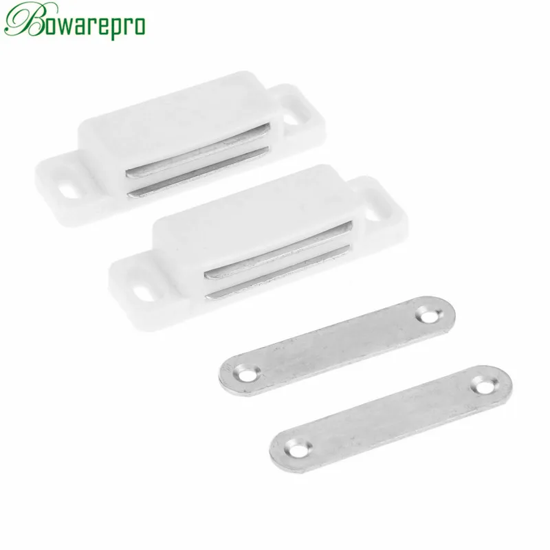 bowarepro 74*23MM Magnetic Door Catches Cupboard Wardrobe Magnetic Cabinet Latch Catches Stop Stoppers Self-Aligning Magnet 2pcs