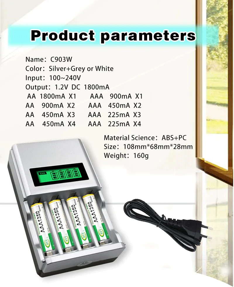 AAA/AA зарядное устройство* 5 шт. ЖК-дисплей умный для AA/AAA NiCd NiMh аккумуляторная батарея+ шт. 40 шт. AAA батареи