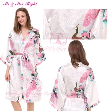 DIY слово Павлин халаты сексуальное свадебное платье невесты халаты для невесты атласные банный халат шелковой ночной рубашке Свадебный пижамы Ночная рубашка