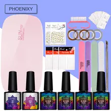 Набор для дизайна ногтей набор гелевых лаков 4 Цветной Гель-лак УФ светодиодный светильник гель лак для ногтей маникюрный гель для ногтей инструмент