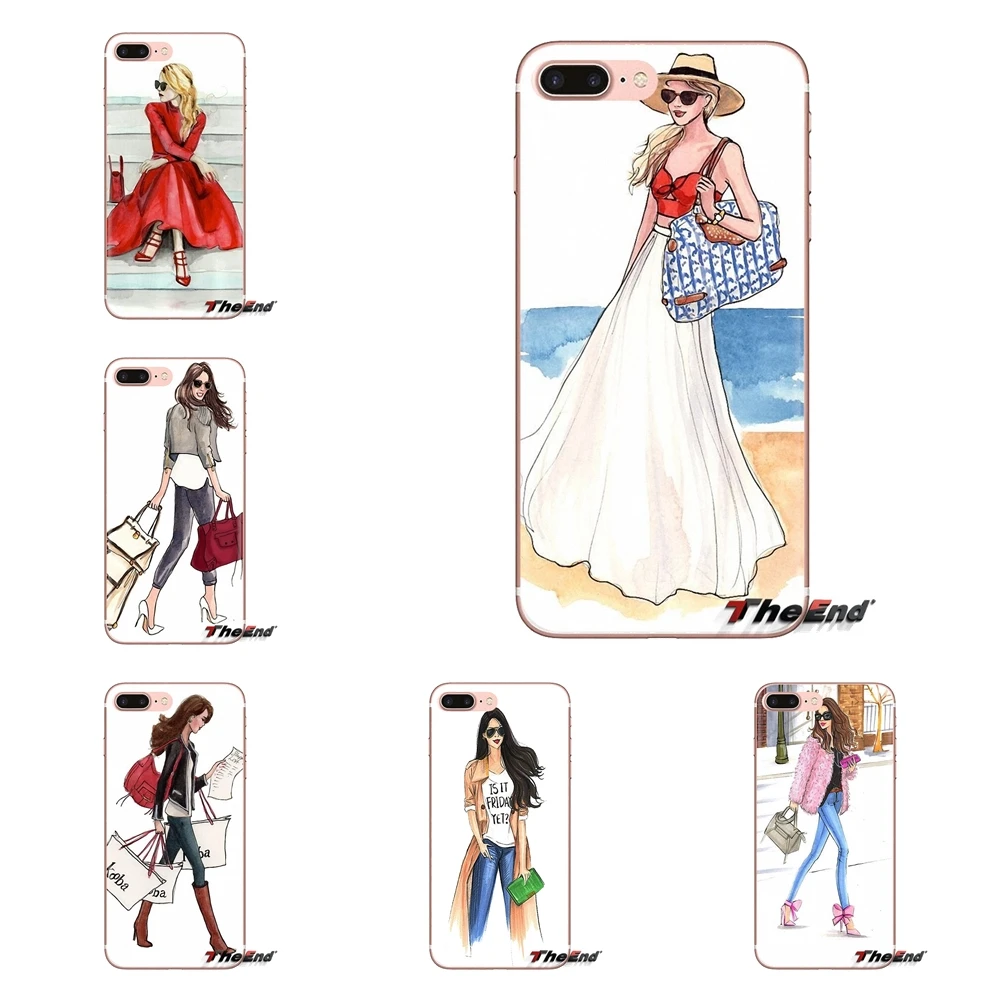 Phone Covers For Huawei G7 G8 P7 P8 P9 P10 P20 P30 Lite Mini Pro P Smart Plus 2017 2018 2019 New Fashionable Dress Shopping Girl |