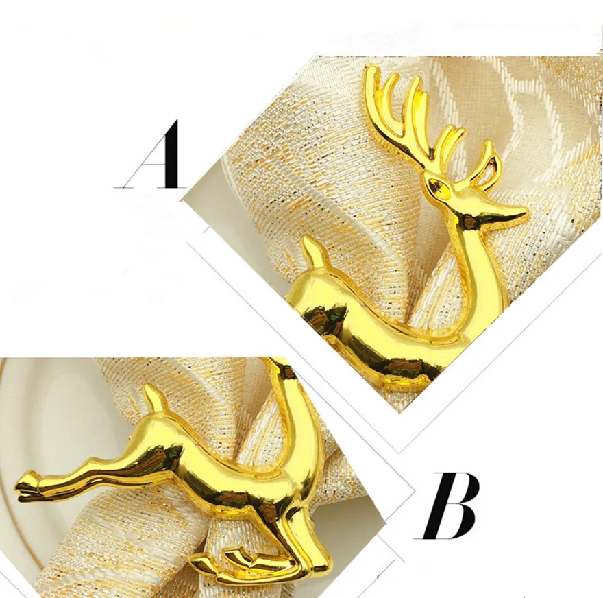 6 шт./лот SHSEJA кольцо для салфетки в форме оленя круг Рождество Ресторан салфетка Пряжка салфетка стойка Салфетка кольцо настольные украшения