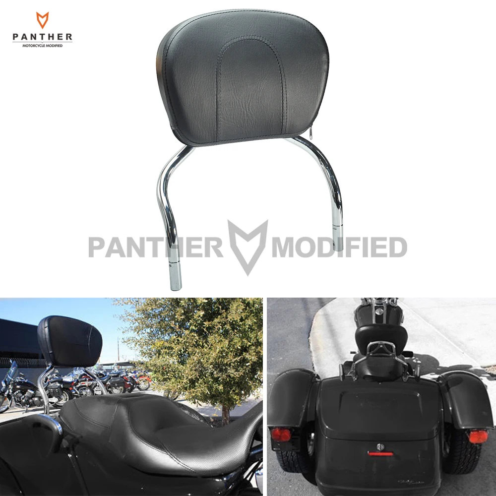 Chrome Motorcycle Detachable Sissy Bar Pad Moto Rear Passenger Backrest