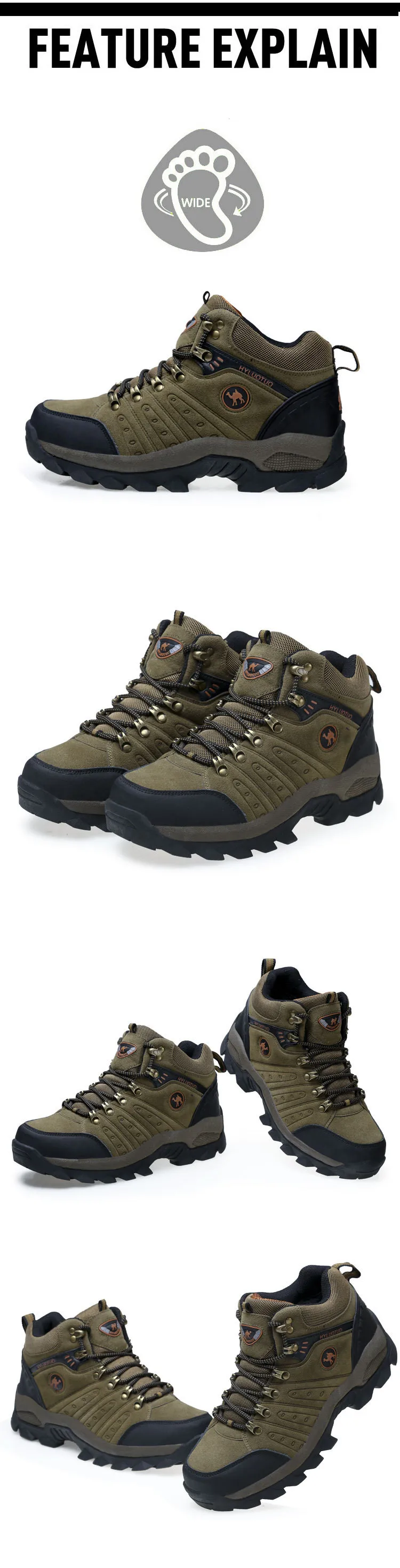 Размер 39-44, осенне-зимняя мужская походная обувь для прогулки, мужская и женская Водонепроницаемая дышащая горная обувь, охотничьи ботинки