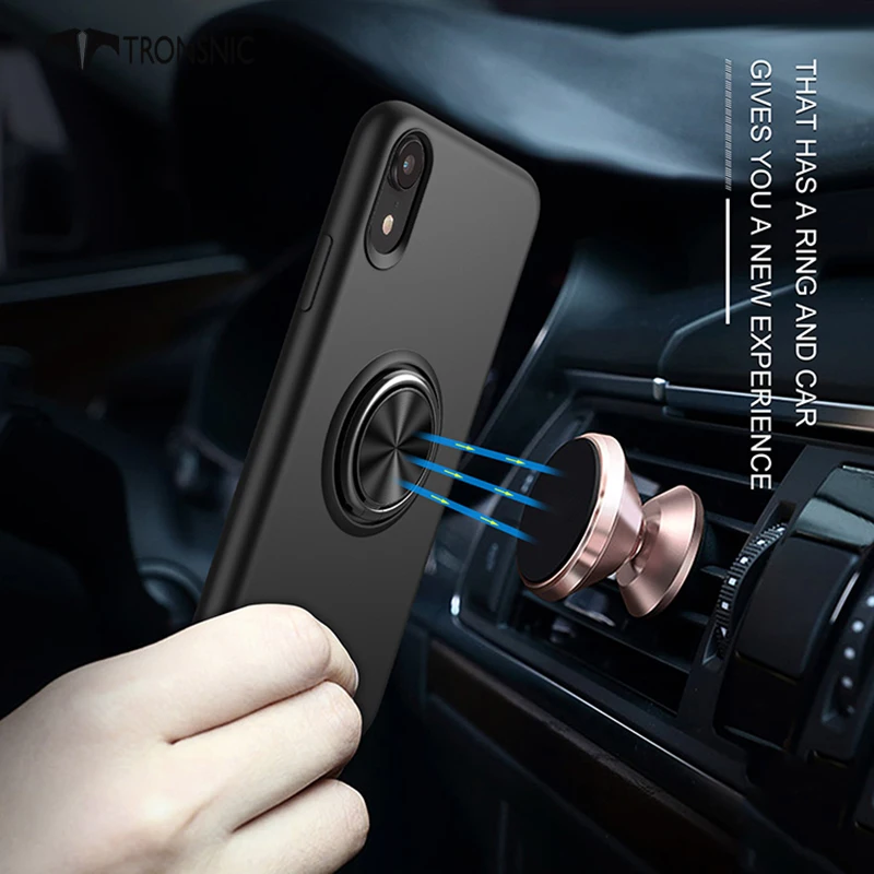 

Tronsnic Magnetic Absorption Phone Case for iPhone X XS MAX XR Silicone Pink Green Case for iPhone 6S 7 8 Plus Ring Holder Cover