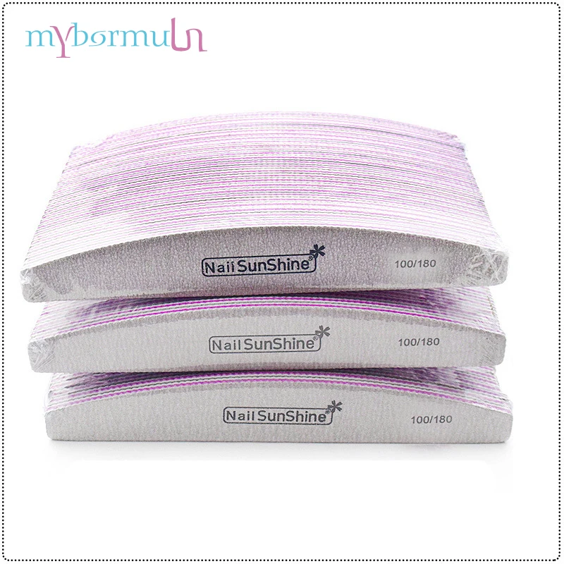 Mybormula 50 шт. профессиональные пилки для ногтей 100 \ 180 гелевая пилка Стандартный