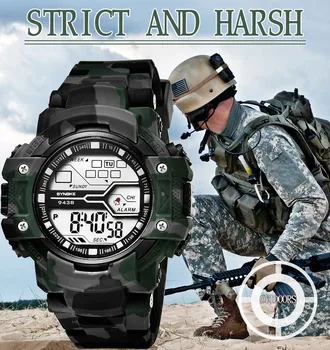 

Relogio Masculino Digital SYNOKE Fitness Watch Men's Multi Function Military Sports Watch LED Digital Dual Movement watch