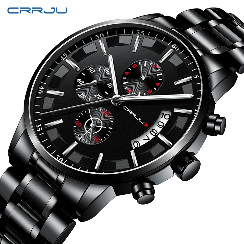 Relogio Masculino 2019 Mens Watches Top Brand Luxury Crrju New Fashion Business Chronograph Black Male Wristwatch Men Watch 2019 (7)
