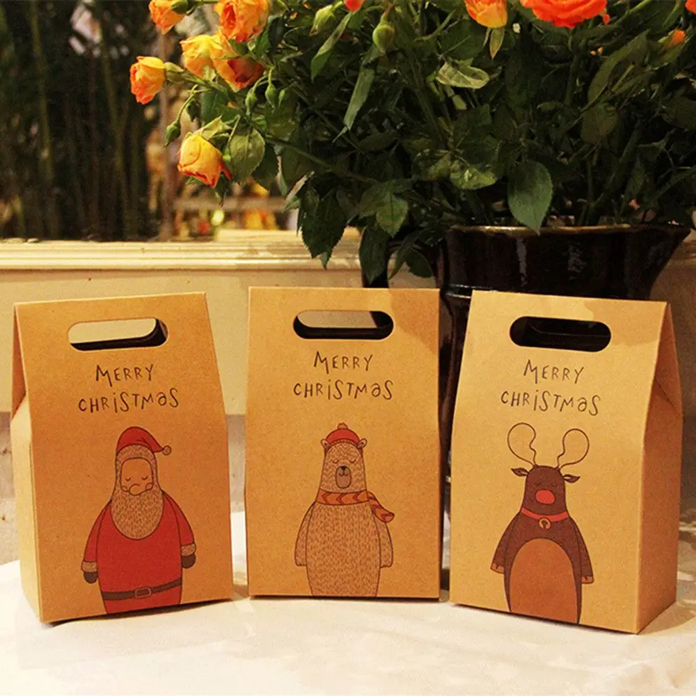 1pc Merry Christmas Deer Xmas Santa New Year Packaging Gifts Bags Present Holders Chocolate Biscuits Cookies Candy 2019 | Дом и сад