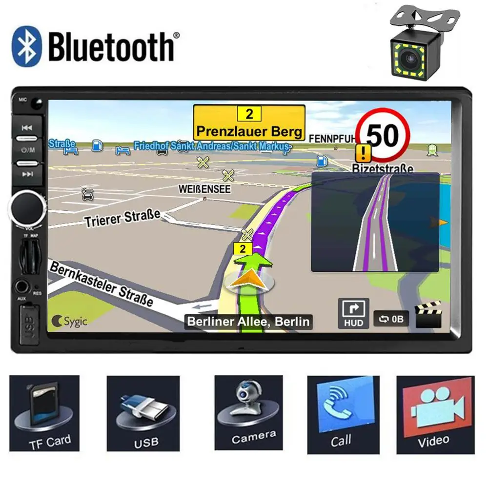 Автомобильное радио 2 Din MP5 видео плеер gps Навигация стерео Bluetooth FM USB AUX радио Кассетный рекордер автомобильный аудио Зеркало Ссылка