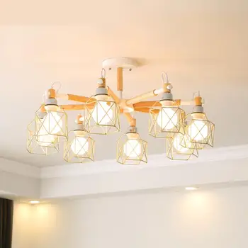 

Nordic style wood ceiling lamp living room indoor lighting modern solid wood ceiling lights fo bedroom study surface lighting