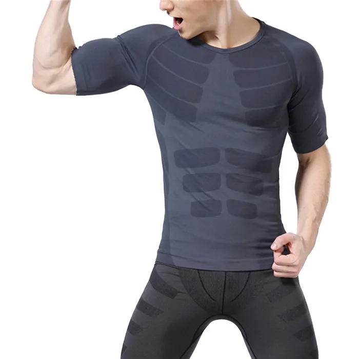 

Fashion Men Short Sleeve O-Neck Compression T Shirts Tops Sports Tights Fitness Base Layer Tops M-XL