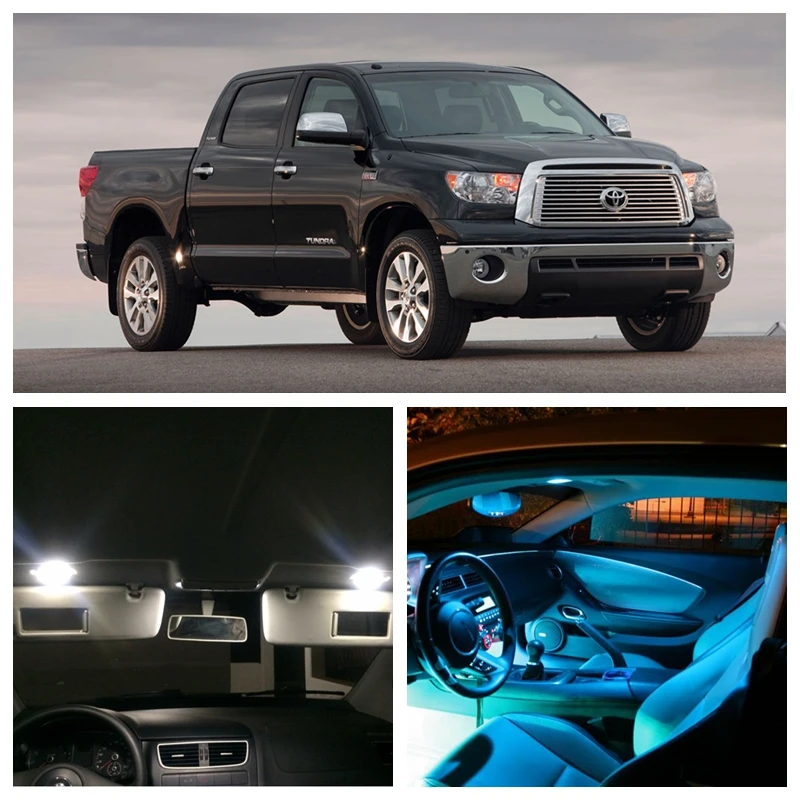 13Pcs Ice Blue Bulbs White LED Lights Interior Package Kit For 2000