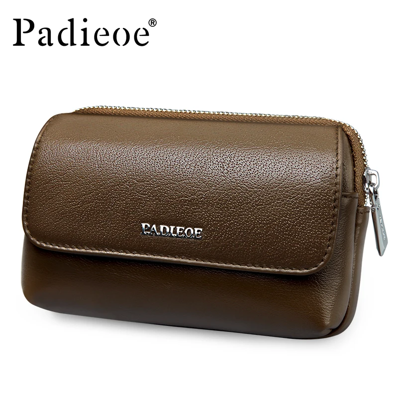 

Padieoe Genuine Leather Men's Waist Packs Leather Casual Waist Pack High Quality Belt Bag for Men Travel Fanny Packs