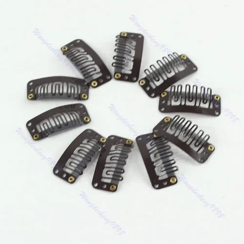 40pcs/lot U Blonde/Brown/Black Snap Clip For Hair Extension wig weft 32mm