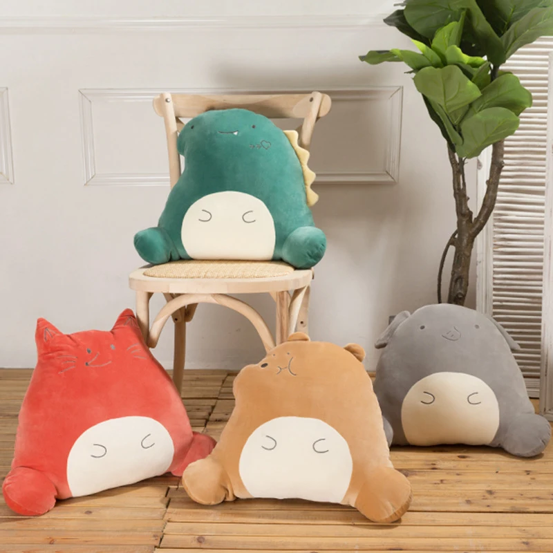 

Soft Animals Plush Pillow Cushion Cute Dinosaur Elephant Fox Bear Stuffed Pillows Office Bedroom Waist Pillow Toys for Children