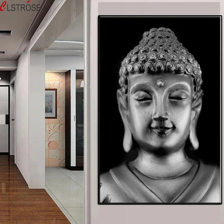 CLSTROSE New Arrival Separate Pieces Modern Grey Buddha Paintings On Canvas Buddha Art Wall