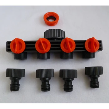 

ABS Plastic 4 Way Garden Hose Pipe Splitter Drip Plant Irrigation Watering Connector for Yard Garden Plant Flowerpot New
