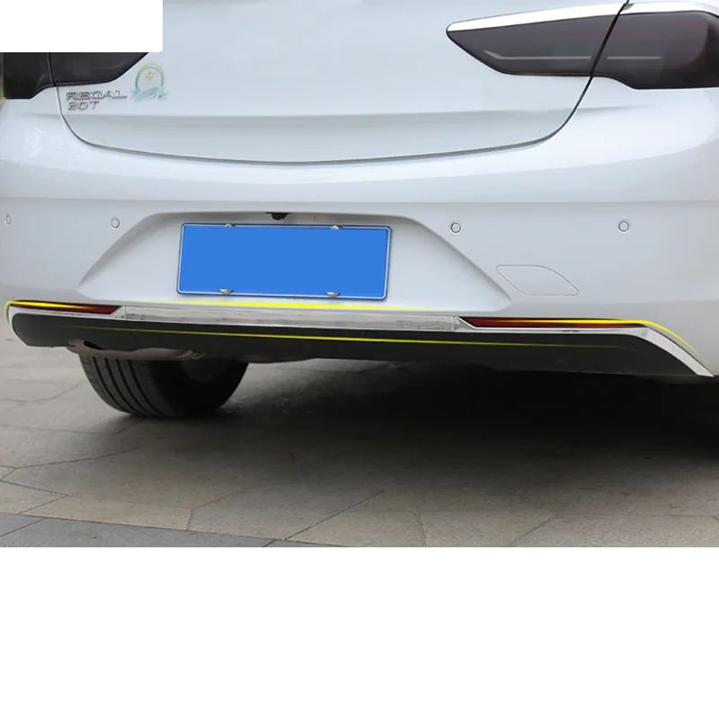

Lsrtw2017 Silver Titanium Car Rear Bumper Anti-collision Strip for Buick Regal Opel Insignia 2018 2019 2020