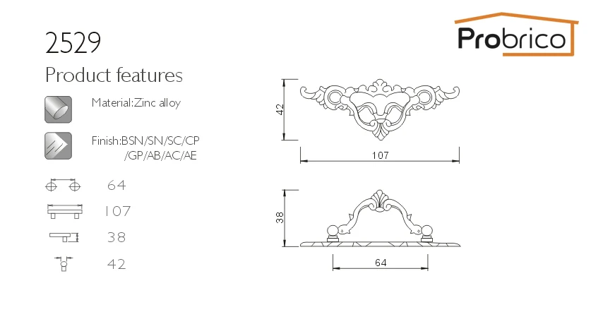 Probrico Furniture Drawer Handle PD572 Zinc Alloy Antique Bronze/Antique Copper Vintage Kitchen Cabinet Knob Cupboard Pull Probrico Furniture Drawer Handle PD572 Zinc Alloy Antique Bronze/Antique Copper Vintage Kitchen Cabinet Knob Cupboard Pull