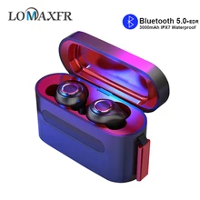TWS Беспроводные Bluetooth 5,0 Наушники Hi-Fi стерео наушники водонепроницаемая Спортивная гарнитура с микрофоном 3000 мАч зарядная батарея