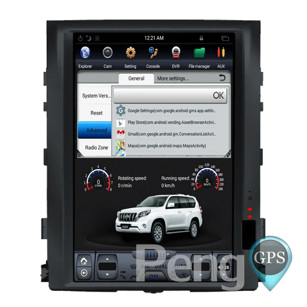 Best 16 Inch Android Car GPS Navigation DVD Player for Toyota Land Cruiser LC200 2008-2015 Supports Factory Navigation Tesla Stely 2