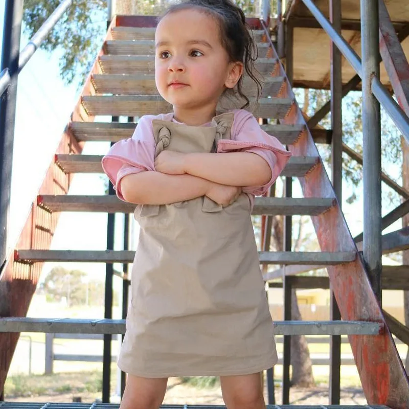 

baby girl belt dress summer sleeveless solid grey mini dresses for kid