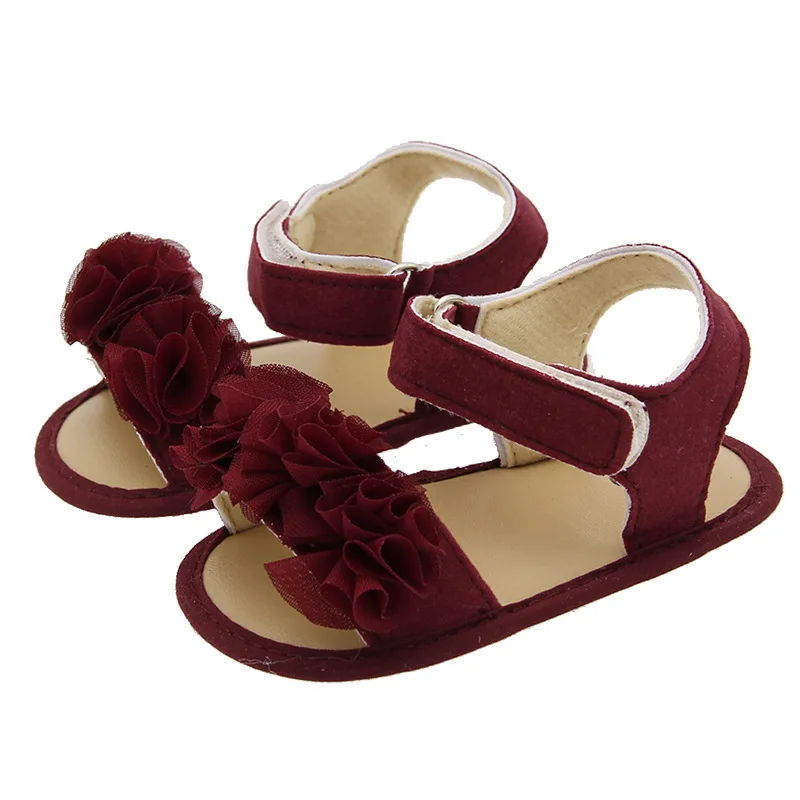 Latex soft bottom rose flower baby shoes summer kids first walkers toddler shoes  sh2069