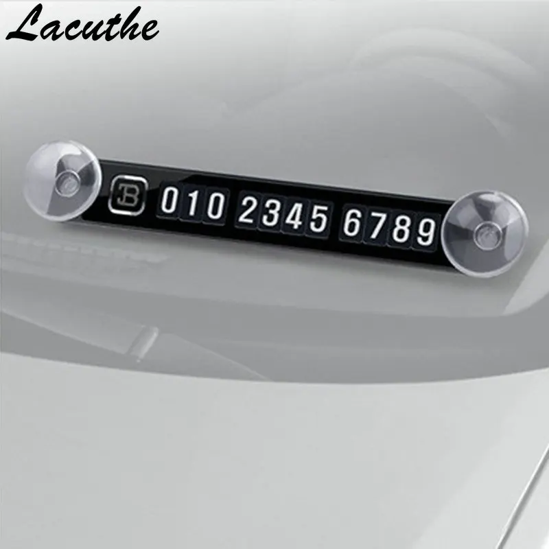 

Car Front Windshield Temporary Parking Card Stickers Magnet Telephone Number Plates Universal Auto Accessories
