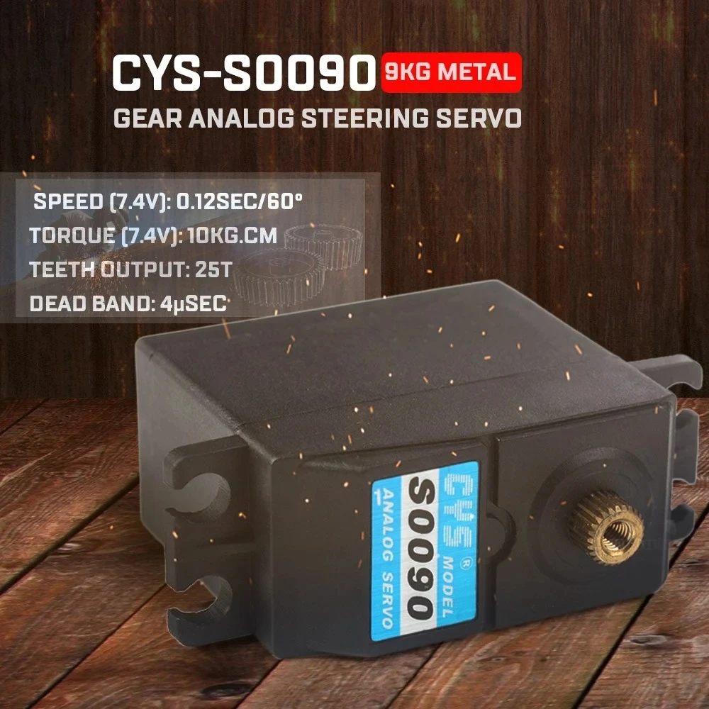 

New CYS-S0090 9kg Metal Gear Analog Steering Servo for RC Traxxas Car Buggy Truck Boat Airplane Helicopter RC Toys Accessories