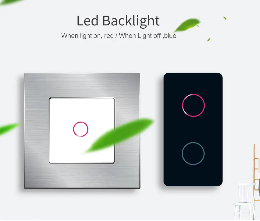 Bingoelec wifi 2 банда 1 способ сенсорный выключатель Умный дом автоматизация алюминиевая рамка настенный переключатель Беспроводное управление через приложение Tuya
