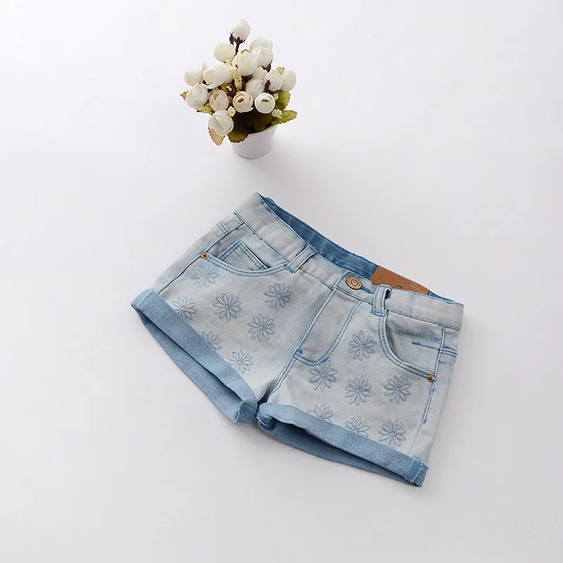 

Baby girls summer cotton embroidered denim shorts baby child trousers jeans shorts newborn shorts baby girl clothes