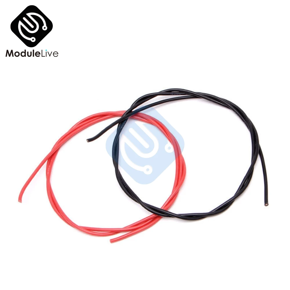 1 комплект 16 AWG Калибр провода гибкие многожильные медные кабели с силиконовой оплеткой для RC черный 1 М+ Красный 1 м = 2 м