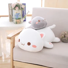 Kawaii лежащий Кот, животное, кукла, плюшевая подушка для подушки, детская игрушка в подарок