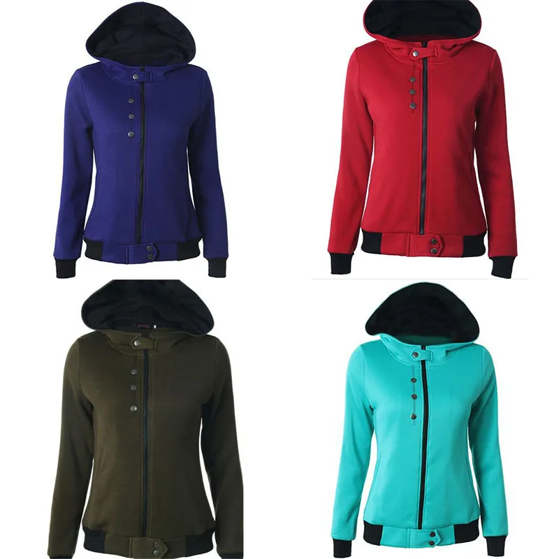 Women Hooded Cardigan Coat Ladies Winter Warm Long Sleeve Sweatshirt Outwear New