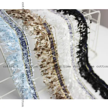 

6yards/lot Tassel webbing 3.5cm wide Tweed Lace trim ribbon with vintage style accessory for bag garment free shipping