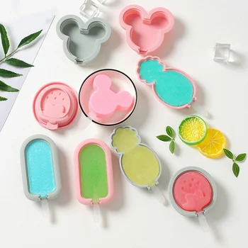 

DIY Ice Lolly Cream Molds Ice Tray Rectangle Shaped Ice Cream Pop Molds Tray Stick Ice Cream Makers Mould