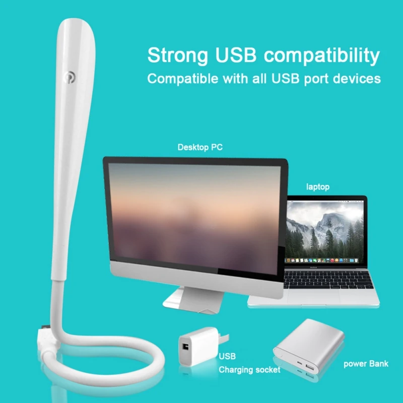 Портативный мини USB светодиодный настольная лампа Гибкая светодиодный сенсорный USB свет ультра яркий 14 светодиодный S для ноутбука ПК Компьютера power Bank